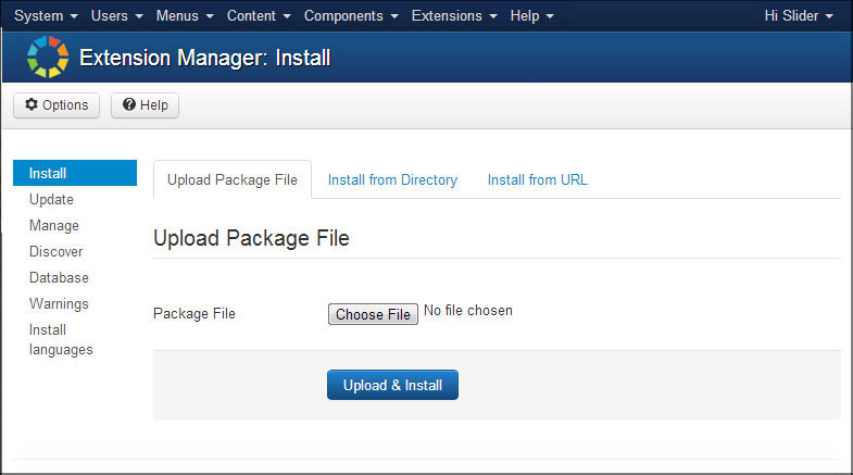 Joomla Module Extension Manager