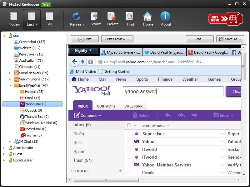 Spy Personal Yahoo Mail